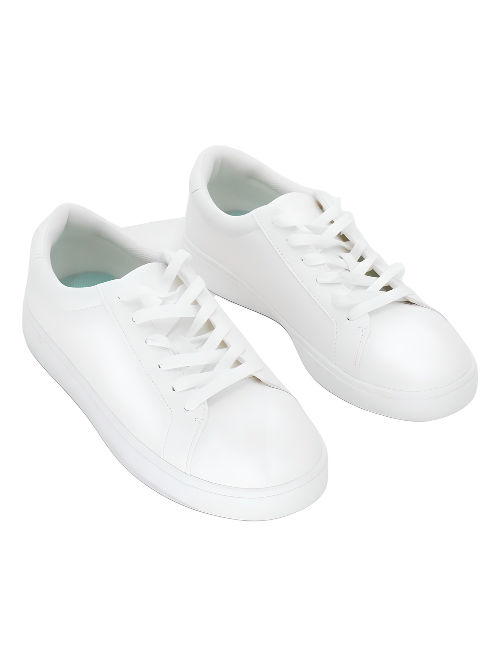 Dr. Scholl's Vivienne White Faux Leather Lace Up Sneakers Size 8M
